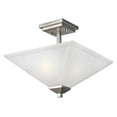 thumbnail image 1 of Design House Torino 13" Dimmable 2 Light Satin Nickel Semi Flush Mount Ceiling Light with Snow Glass, 1 of 14