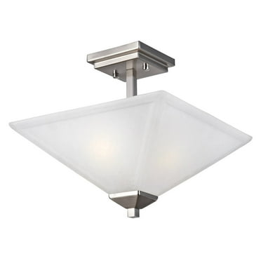 Design House 587824 Torino Traditional 2-Light Indoor Dimmable Ceiling Light with Snow Glass for Bedroom Hallway Kitchen Dining Room Satin Nickel