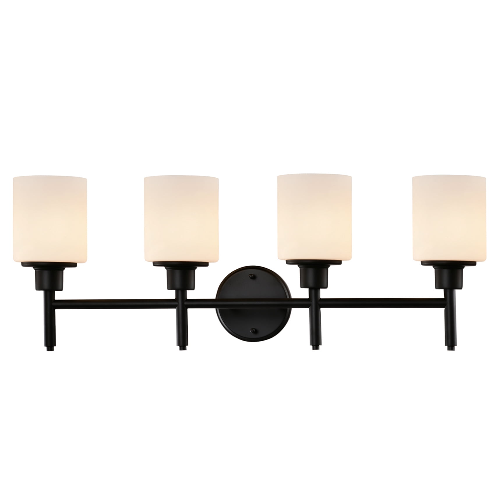 Design House Aubrey 4-Light Transitional Indoor Dimmable Bath Vanity Light, Matte Black