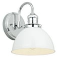 thumbnail image 1 of Design House Savannah Farmhouse 1-Light Indoor Dimmable Wall Light, White/Polished Chrome, 1 of 18