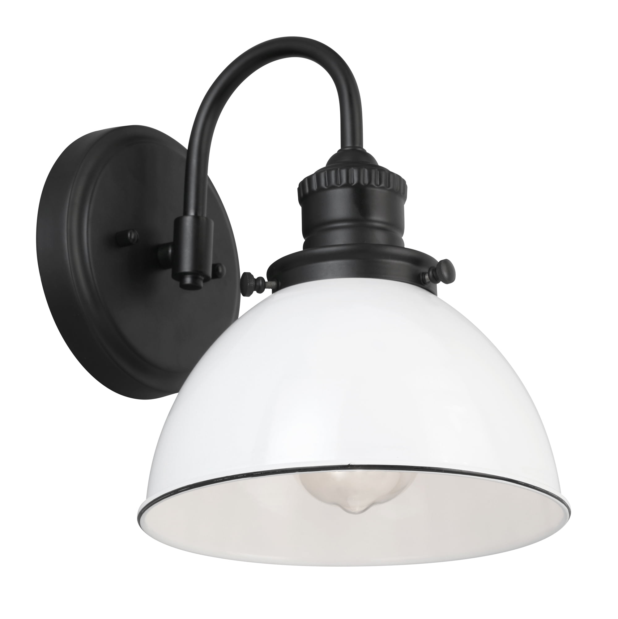 Savannah Matte Black and White Metal 1-Light Wall Sconce