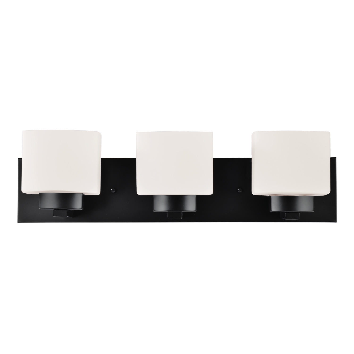 Design House Dove Creek 3-Light Dimmable Bathroom Vanity Light with Frosted Glass, Matte Black