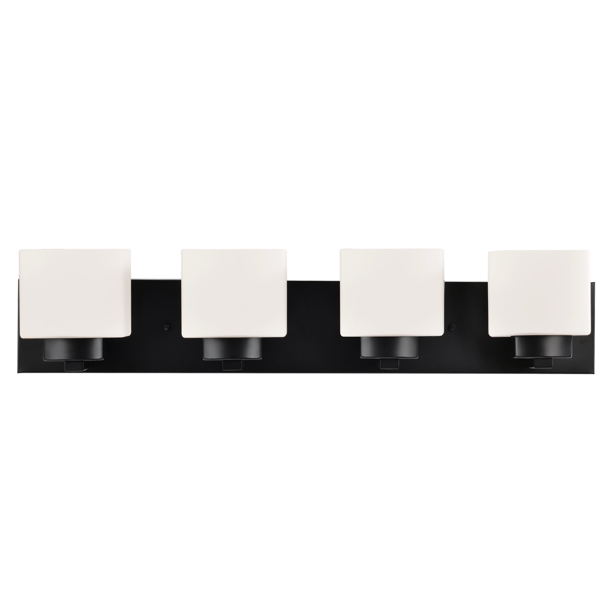 Design House Dove Creek 4-Light Dimmable Bathroom Vanity Light with Frosted Glass, Matte Black