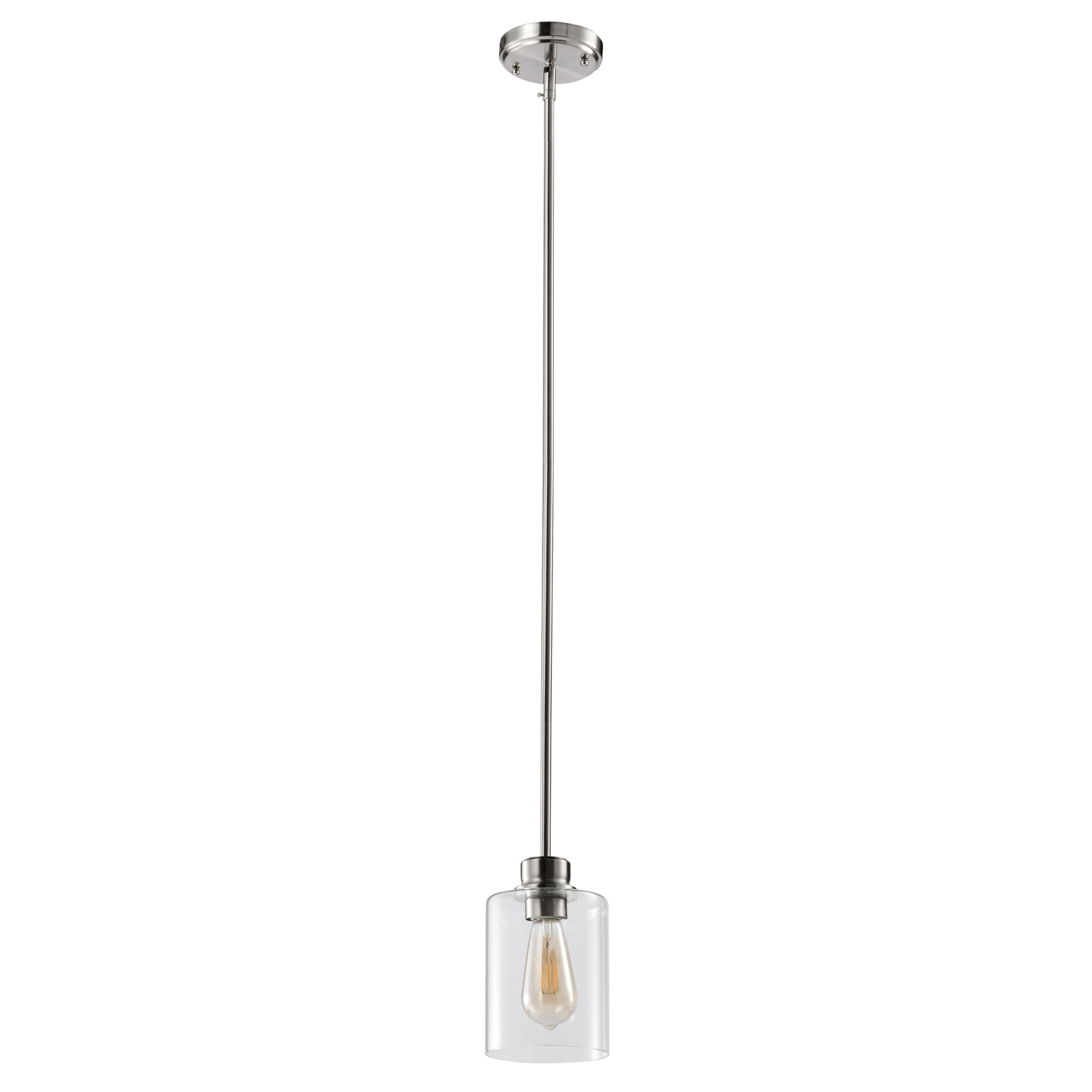 Satin Nickel Glass LED Mini Pendant Light