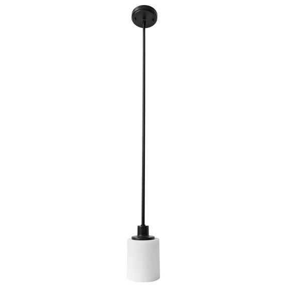 Design House Aubrey 1-Light Indoor Dimmable Mini Pendant Light with Frosted Glass, Matte Black