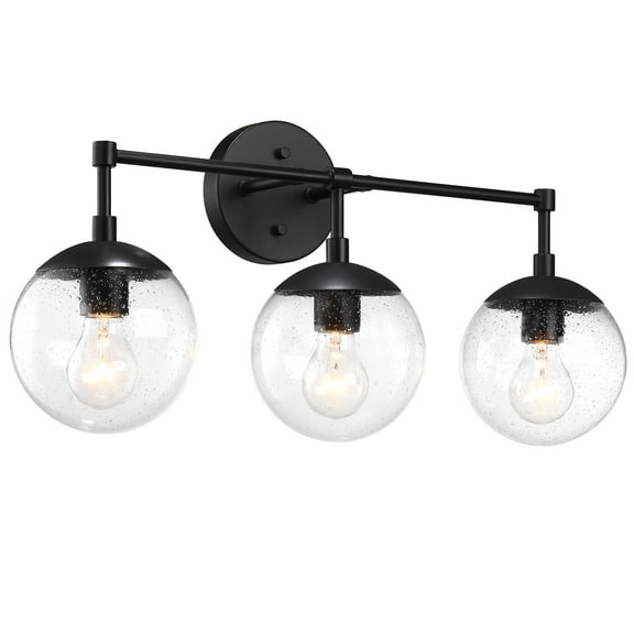 Design House Gracelyn Modern 3-Light Vanity Globe Light Fixtures, Matte Black