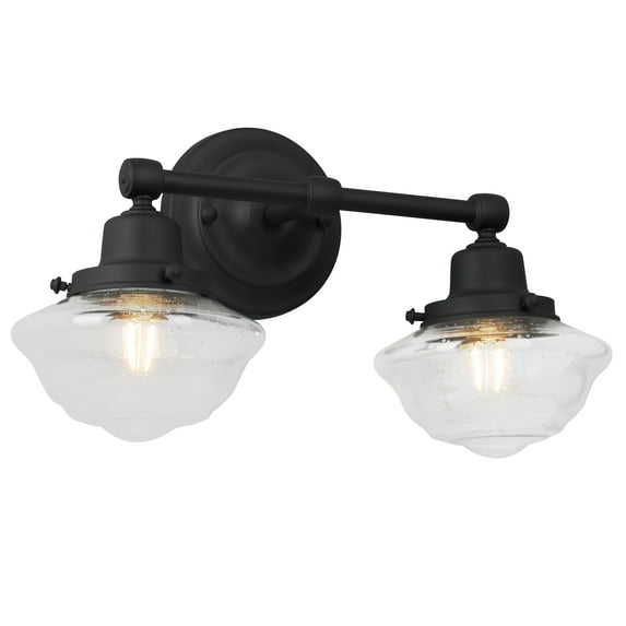 Design House Schoolhouse 2-Light Wall Sconce, Matte Black