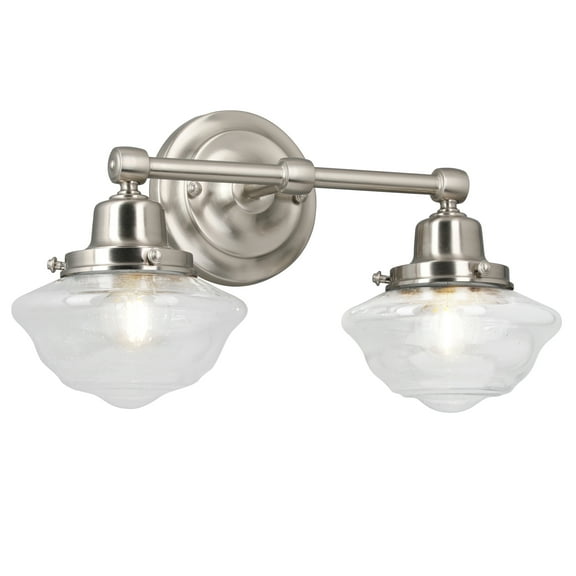 Design House Schoolhouse 2-Light Wall Sconce, Satin Nickel
