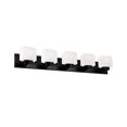 thumbnail image 1 of Design House Dove Creek 5-Light Dimmable Bathroom Vanity Light with Frosted Glass, Matte Black, 1 of 21