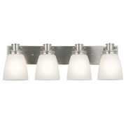 Design House Stasia 28" Satin Nickel 4-Light Dimmable Vanity Light with Frosted Glass
