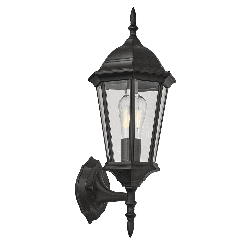 Design House Oak Creek Traditional Outdoor Motion Sensing LED Uplight for Wall, Black