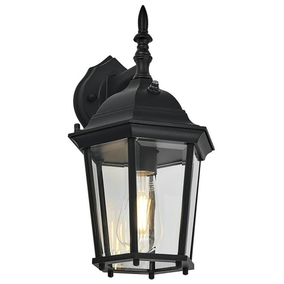 Design House 589564 Oak Creek Outdoor Wall Light Dusk to Dawn Uplight, Black
