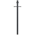 thumbnail image 1 of Black Traditional Outdoor Lamp Post with Cross Arm, Outlet, and Dusk to Dawn Sensor, Weather-Resistant, Direct Burial, 80 In. x 3 In., 1 of 13