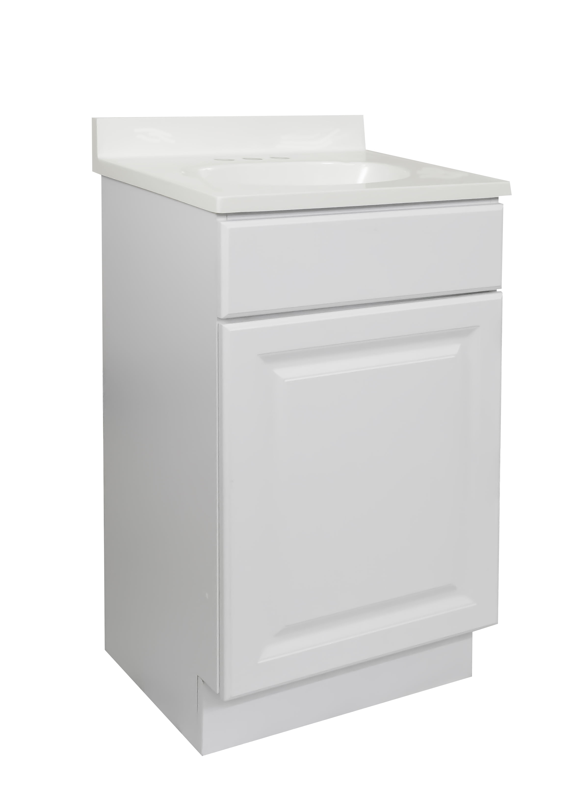 Wyndham 19-Inch White Cultured Marble Single Sink Bathroom Vanity