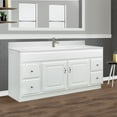 thumbnail image 1 of Concord 61 Inch Solid Wood Bathroom Vanity with Top, Ready to Assemble, White – Design House, 592774, 1 of 18