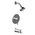 thumbnail image 1 of Design House 594051 Eastport II Contemporary Bath and Shower Trim with Single-Function Shower Head, Single-Handle Faucet, Escutcheon and Valve for Bathroom, Polished Chrome, 1 of 14