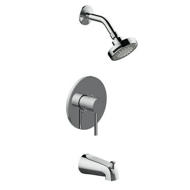 Design House 594051 Eastport II Contemporary Bath and Shower Trim with Single-Function Shower Head, Single-Handle Faucet, Escutcheon and Valve for Bathroom, Polished Chrome