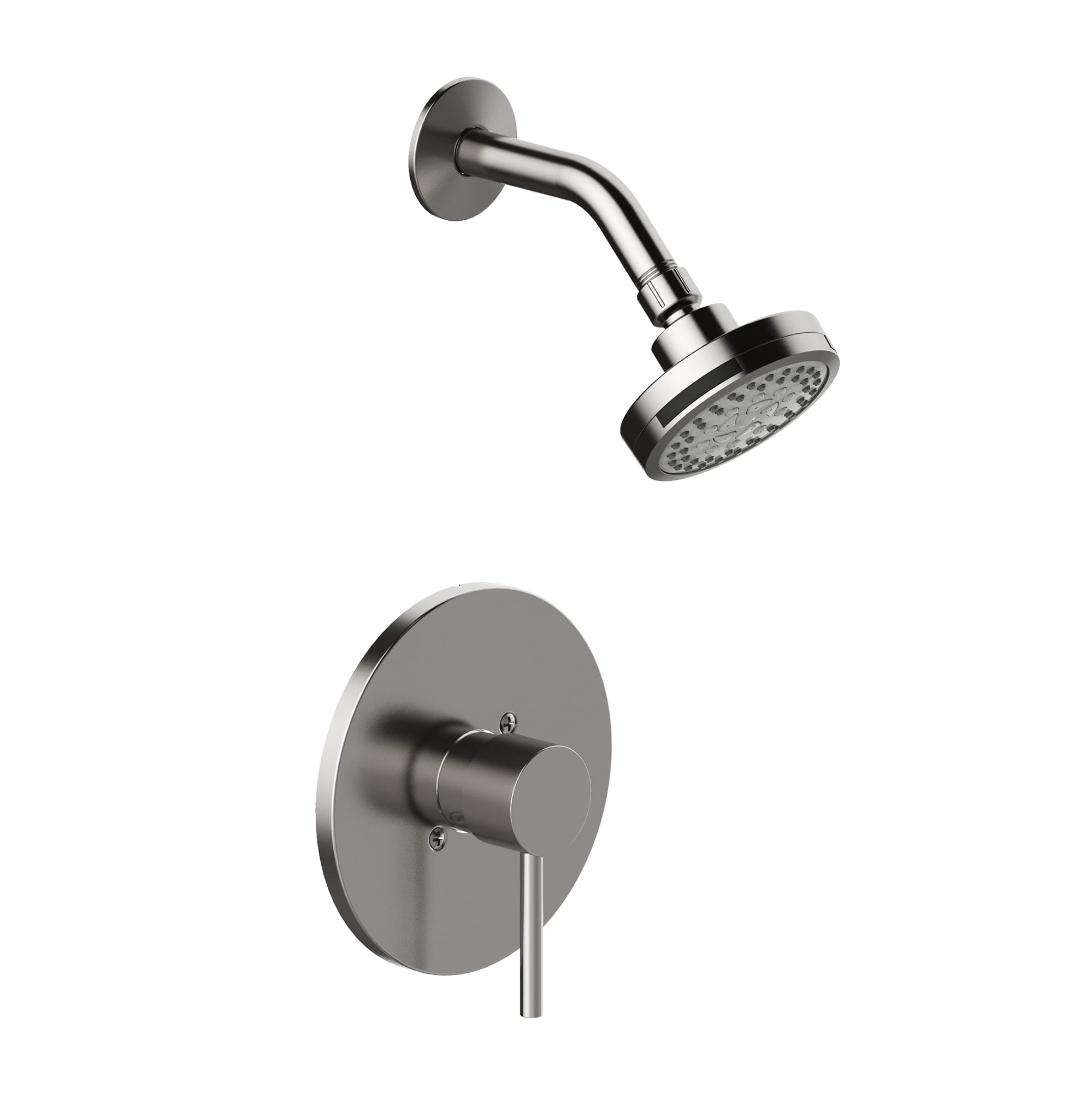 Satin Nickel Wall Mounted Single Handle Shower Faucet