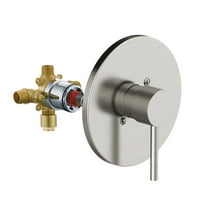 Design House 594341 Eastport II Contemporary Single-Handle Shower Valve Trim with Escutcheon  for Bathroom, Satin Nickel