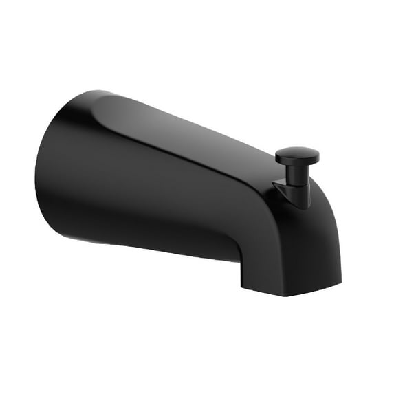 Design House Slip-On Pull-Up Matte Black Wall Mount Tub Diverter Spout