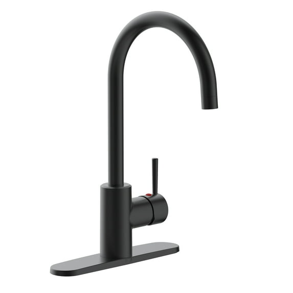 Design House Eastport II Single Handle Kitchen Faucet, Matte Black