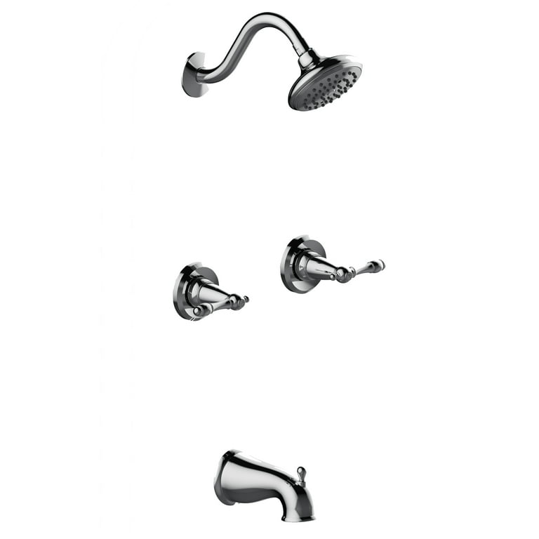 Classic 6 in. 2-Handle 1-Spray Tub and Shower Faucet with Porcelain Hand Held Shower in Polished Chrome (Valve Included) Classic 6 in. 2-Handle 1-Spray Tub and Shower Faucet with Porcelain Hand Held Shower in Polished Chrome (Valve Included)