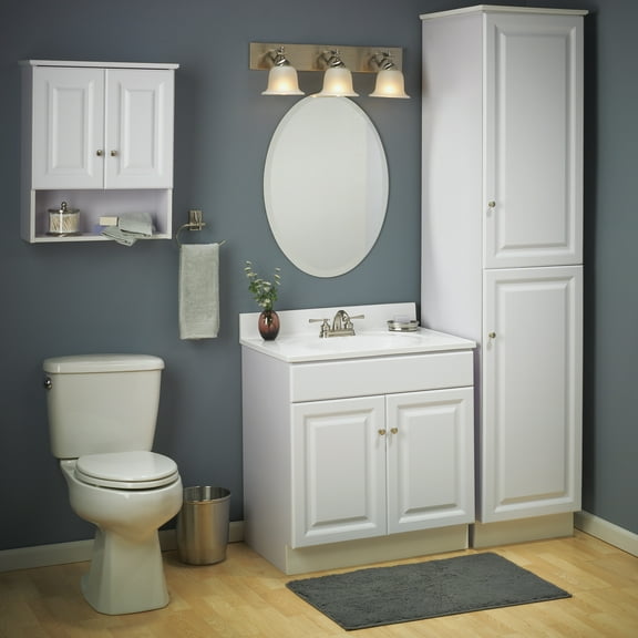 Design House Solid Wood Wyndham 24" Ready to Assemble 2-Door Bath Vanity Cabinet, White