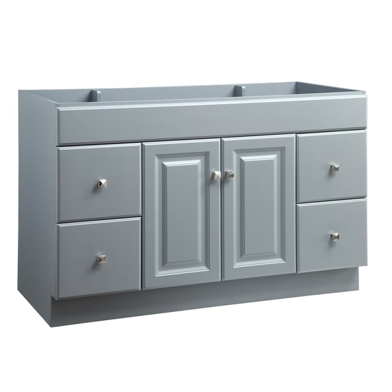 Design House 597286 Wyndham 48 Inch Unassembled 2-Door 4-Drawer Vanity without Top, Gray