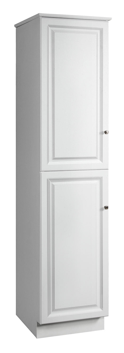 White Semi-Gloss Adjustable Shelving Bathroom Linen Cabinet
