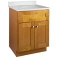 thumbnail image 1 of Design House Brookings 25" x 19" Ready to Assemble Shaker 2-Door Bath Vanity with Cultured Marble 4" Centerset Top, Modern Birch/White, 1 of 25