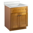 thumbnail image 1 of Design House 597856 Brookings Shaker 2-Door Bathroom Vanity with Cultured Marble 4 inch Centerset Solid White Top, Unassembled, 25x22, Modern Birch, 1 of 27