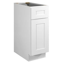 Design House Brookings Solid Wood Assembled Shaker Style Base Kitchen Cabinet (12" x 34.5" x 24"), Sherwin Williams® White