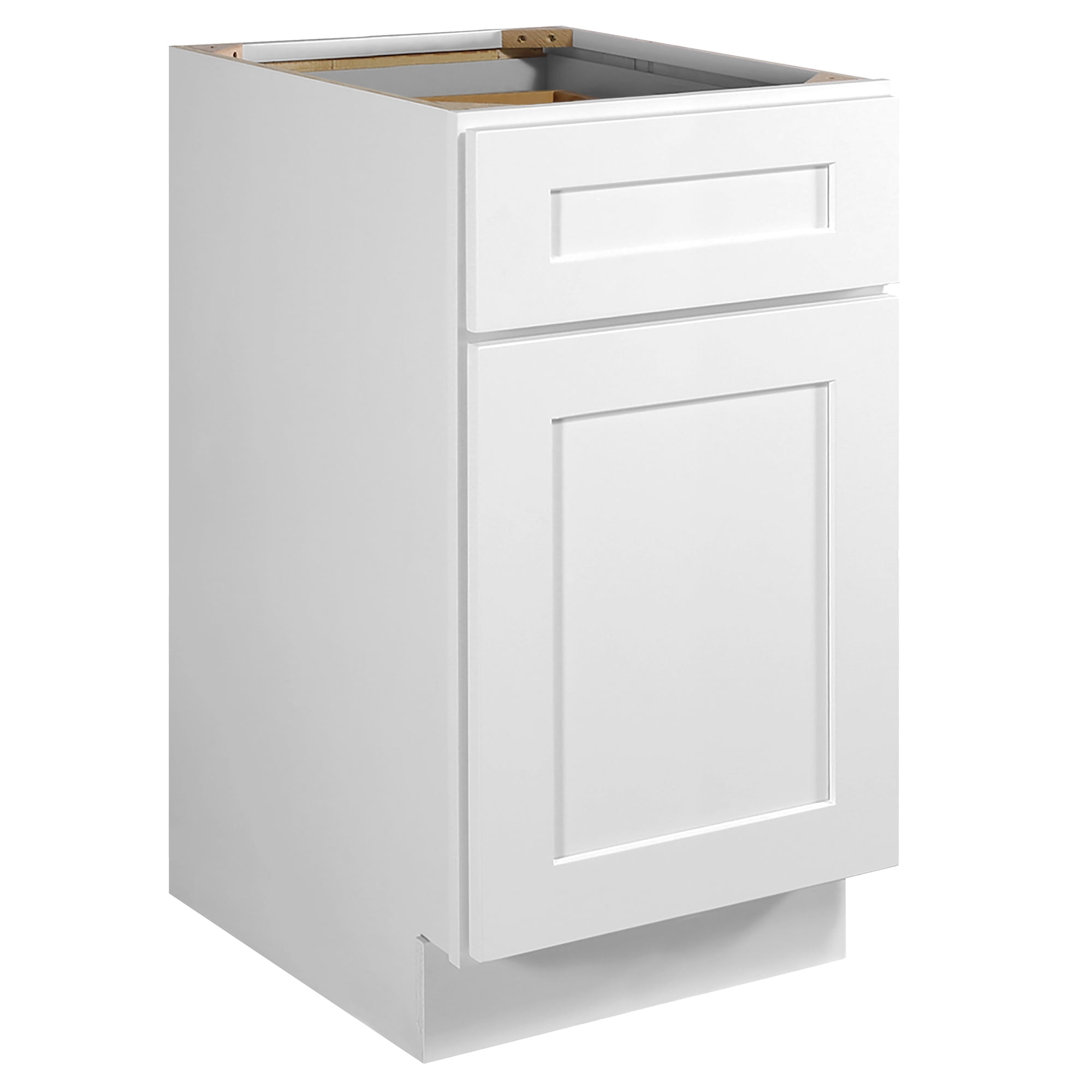 Design House Brookings Assembled Shaker Style Base Kitchen Cabinet (18" x 34.5" x 24"), Sherwin Williams® White