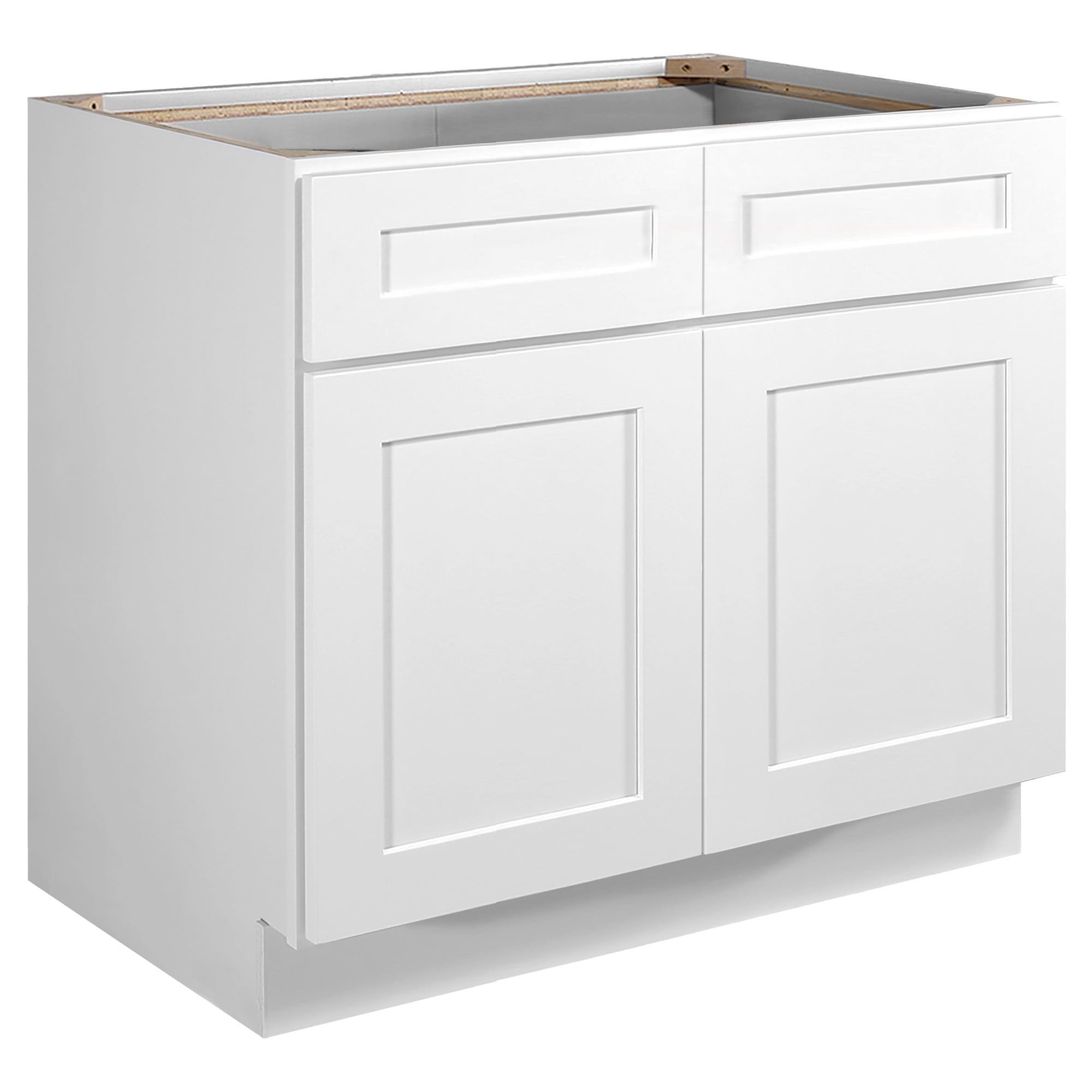Brookings White Shaker Style Base Kitchen Cabinet with Drawers