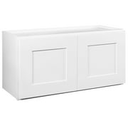 Design House Brookings Assembled Shaker Style Wall Kitchen Cabinet 30" x 15" x 12", Sherwin Williams  White