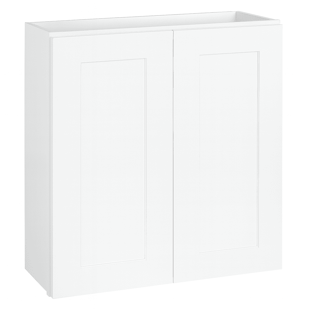 Design House Brookings Solid Wood Fully Assembled Shaker Tall Wall Kitchen Cabinet (27" x 30" x 12"), Sherwin Williams White
