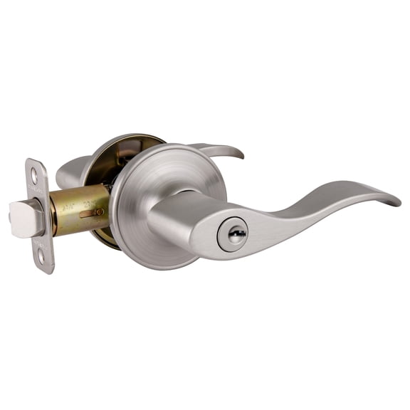 Design House Springdale Universal Interior/Exterior Keyed Entry Door Handle, Satin Nickel