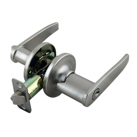 Design House Delavan 2-Way Interior/Exterior Keyed Door Lever, Satin Nickel