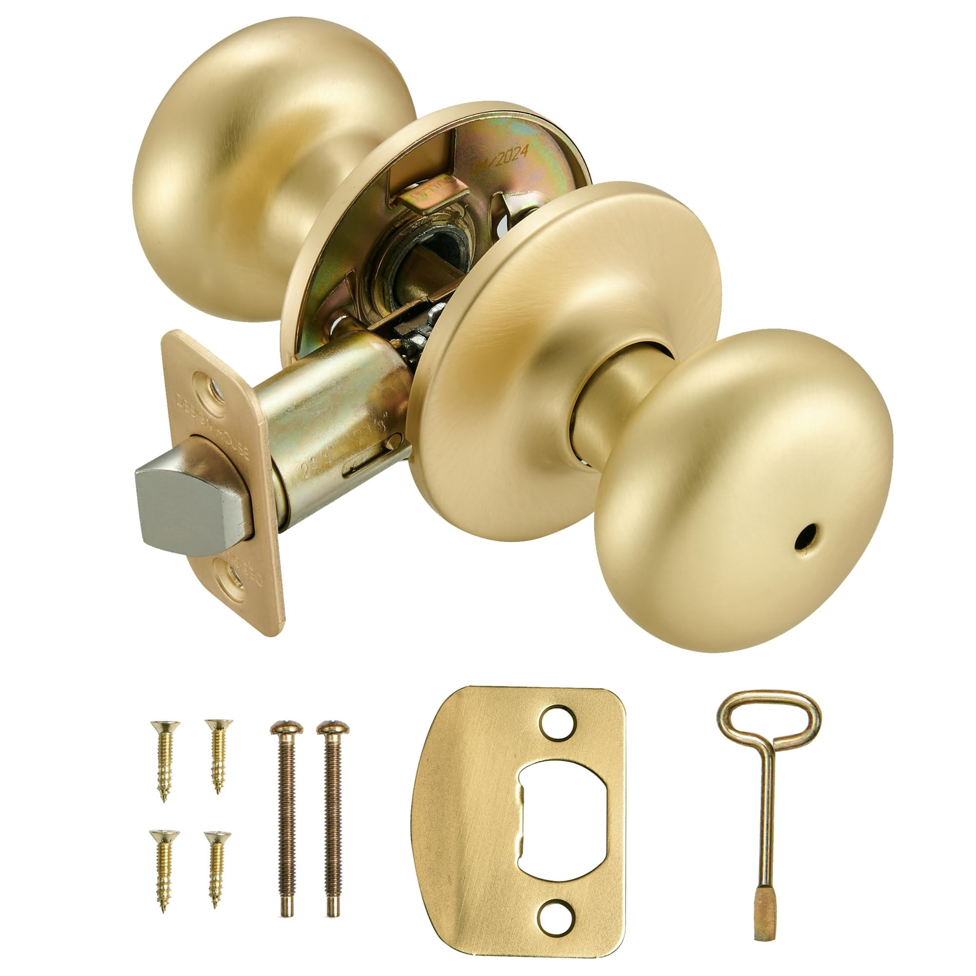 Design House 726968 Cambridge Privacy Bed and Bath Door Knob Satin Gold ...