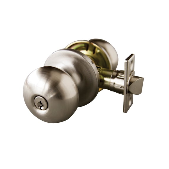 Design House 727313 Canton Universal 6-Way Latch Entry Door Knob, Satin Nickel
