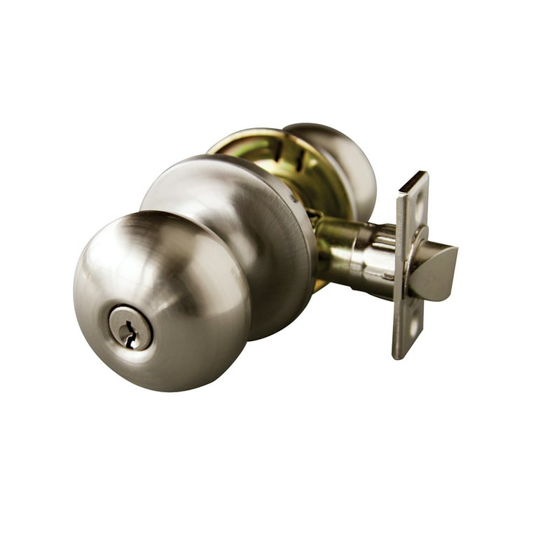 Design House Canton Satin Nickel Entry Knob and Single Cylinder Deadbolt ANSI grade 3 1-3/4 in. Design House Canton Satin Nickel Entry Knob and Single Cylinder Deadbolt ANSI grade 3 1-3/4 in.