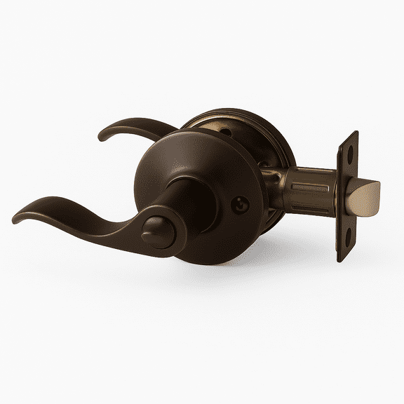 Design House Stratford Lockable 6-Way Universal Privacy Bed and Bath Door Lever, Oil Rubbed Bronze