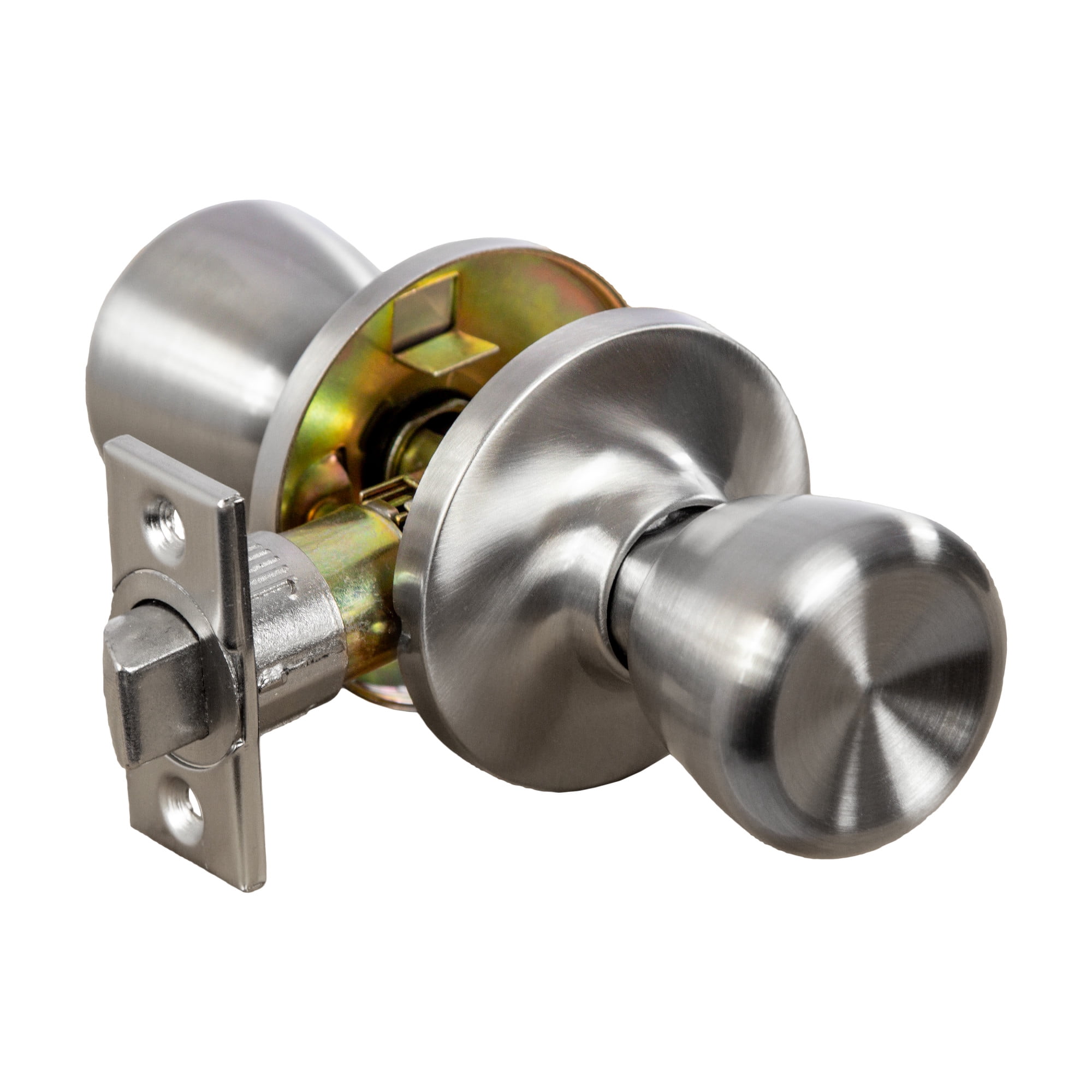 Satin Nickel Passage Door Knob, Hall and Closet, 6-Way Universal Fit