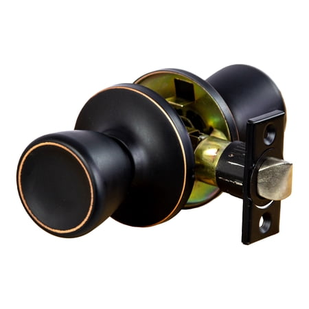 Oil Rubbed Bronze Passage Door Knob, Hall and Closet, 6-Way Universal Fit