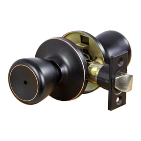 Oil Rubbed Bronze Privacy Door Knob, Bed and Bath, 6-Way Universal Fit