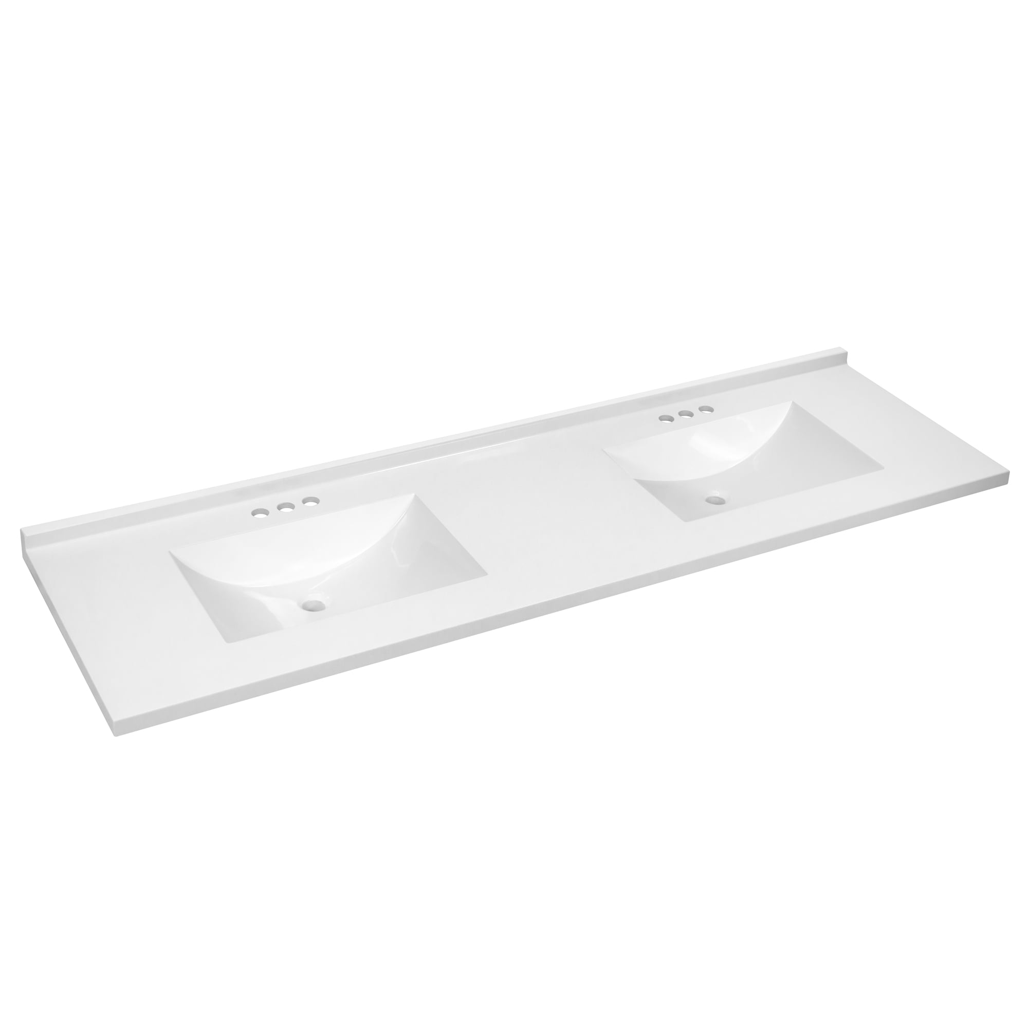 Camilla 73-Inch Solid White Cultured Marble Double Vanity Top