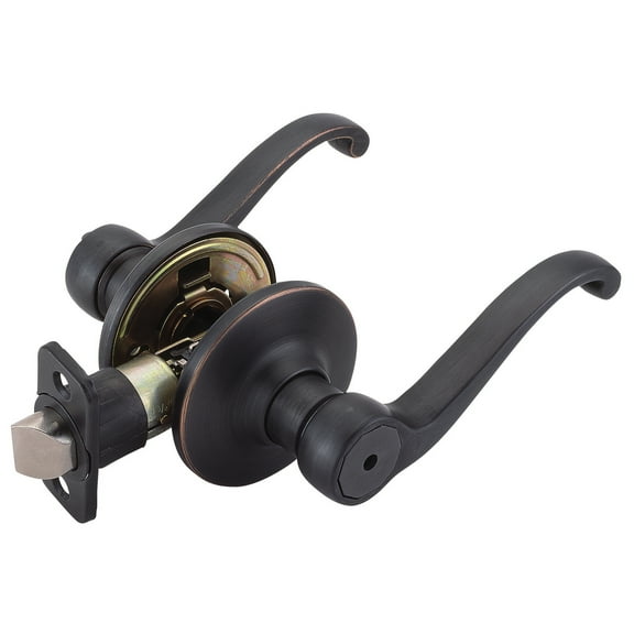 Design House Scroll Privacy 6-Way Bed and Bath Door Lever, Oil Rubbed Bronze