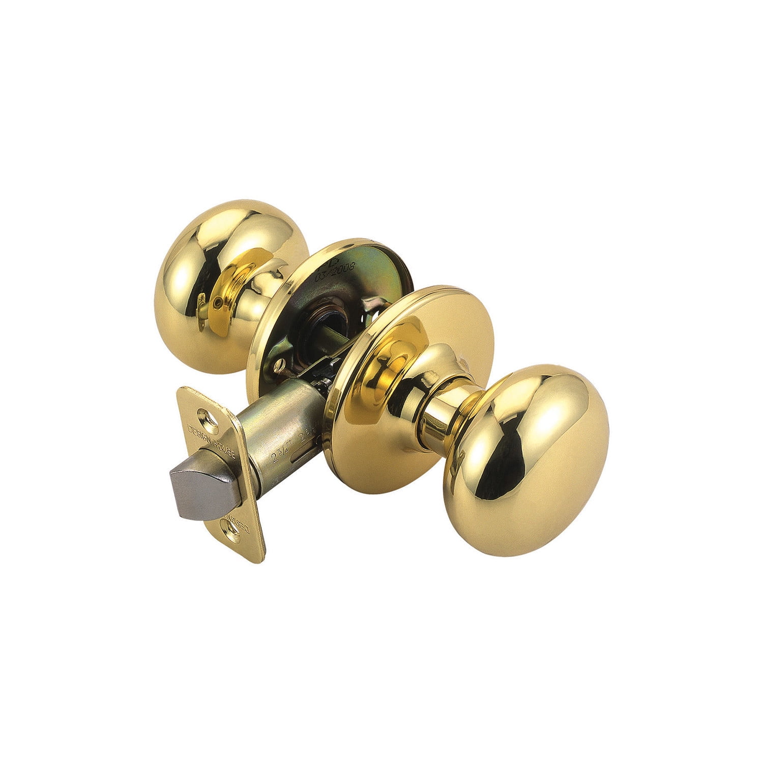 Design House Cambridge 2-Way Latch Interior Passage Door Knob, Polished Brass