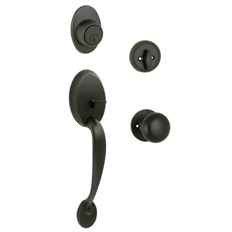Design House Coventry Oil-Rubbed Bronze Door Handleset with Cambridge Knob Interior and Single Cylinder Deadbolt Design House Coventry Oil-Rubbed Bronze Door Handleset with Cambridge Knob Interior and Single Cylinder Deadbolt