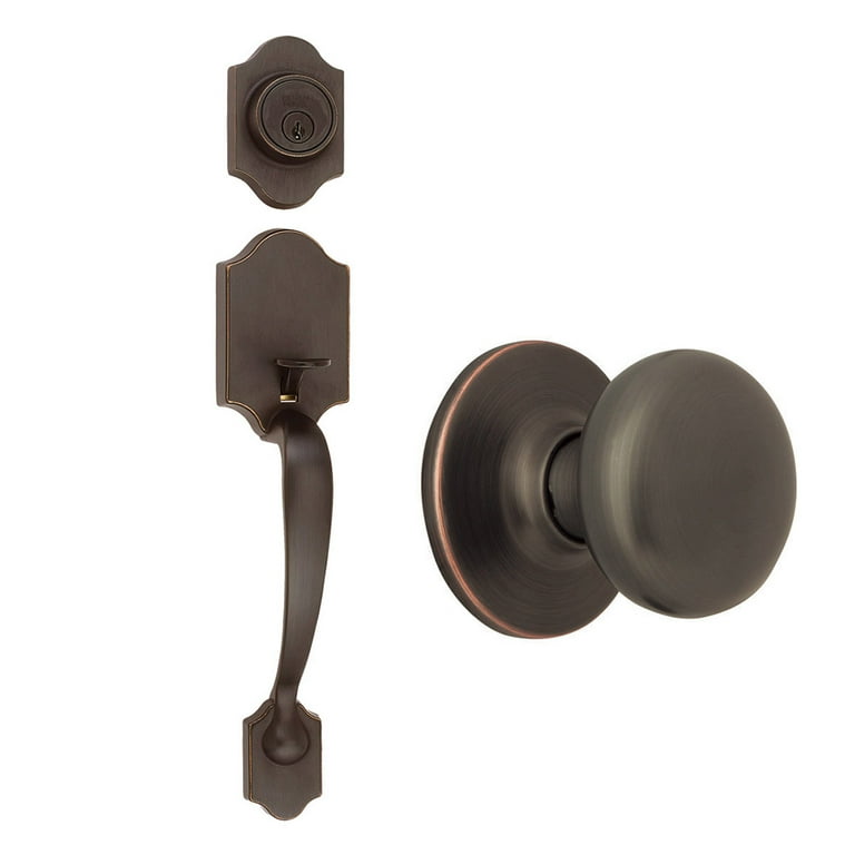 Design House Coventry Oil-Rubbed Bronze Door Handleset with Cambridge Knob Interior and Single Cylinder Deadbolt Design House Coventry Oil-Rubbed Bronze Door Handleset with Cambridge Knob Interior and Single Cylinder Deadbolt